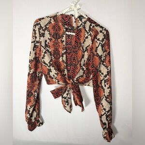 Boohoo snake skin long sleeve top